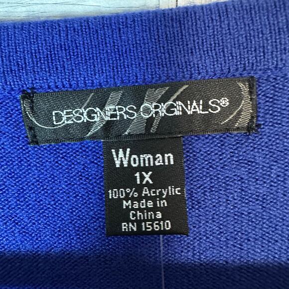 Designers originals women’s lightweight sweater blue 3/4 length sleeve plus size - Picture 4 of 9
